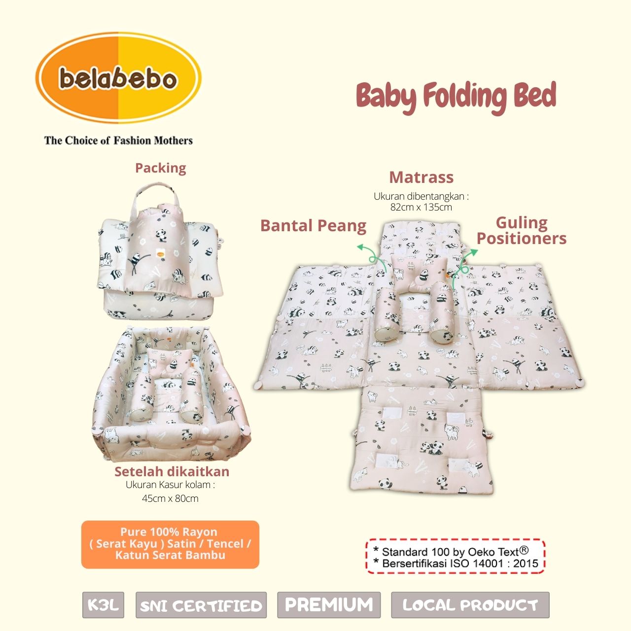 Baby Folding Bed Ukuran Belabebo