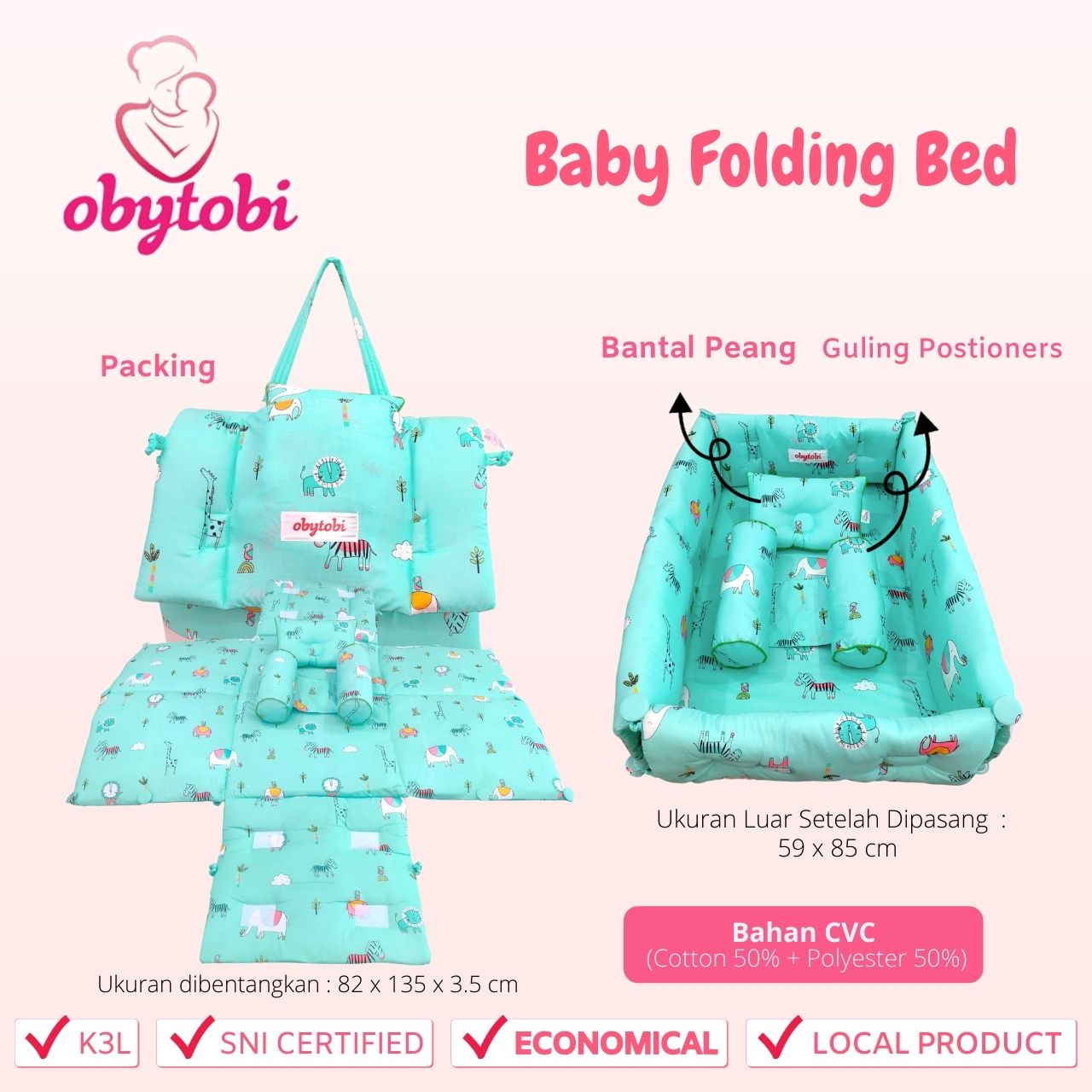 Baby Folding Bed Ukuran Obytobi