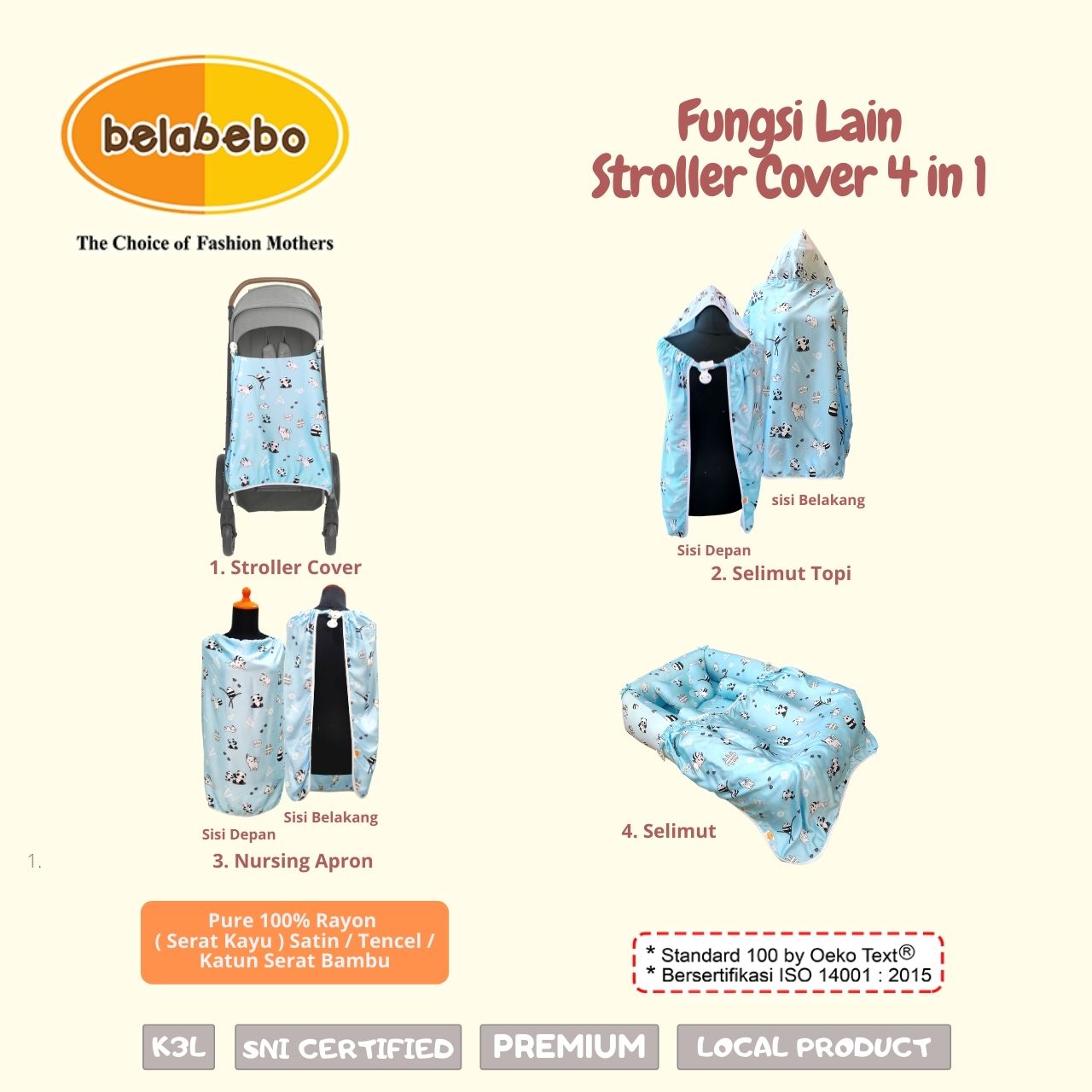 Fungsi Lain Stroller Cover 4 in 1 Belabebo