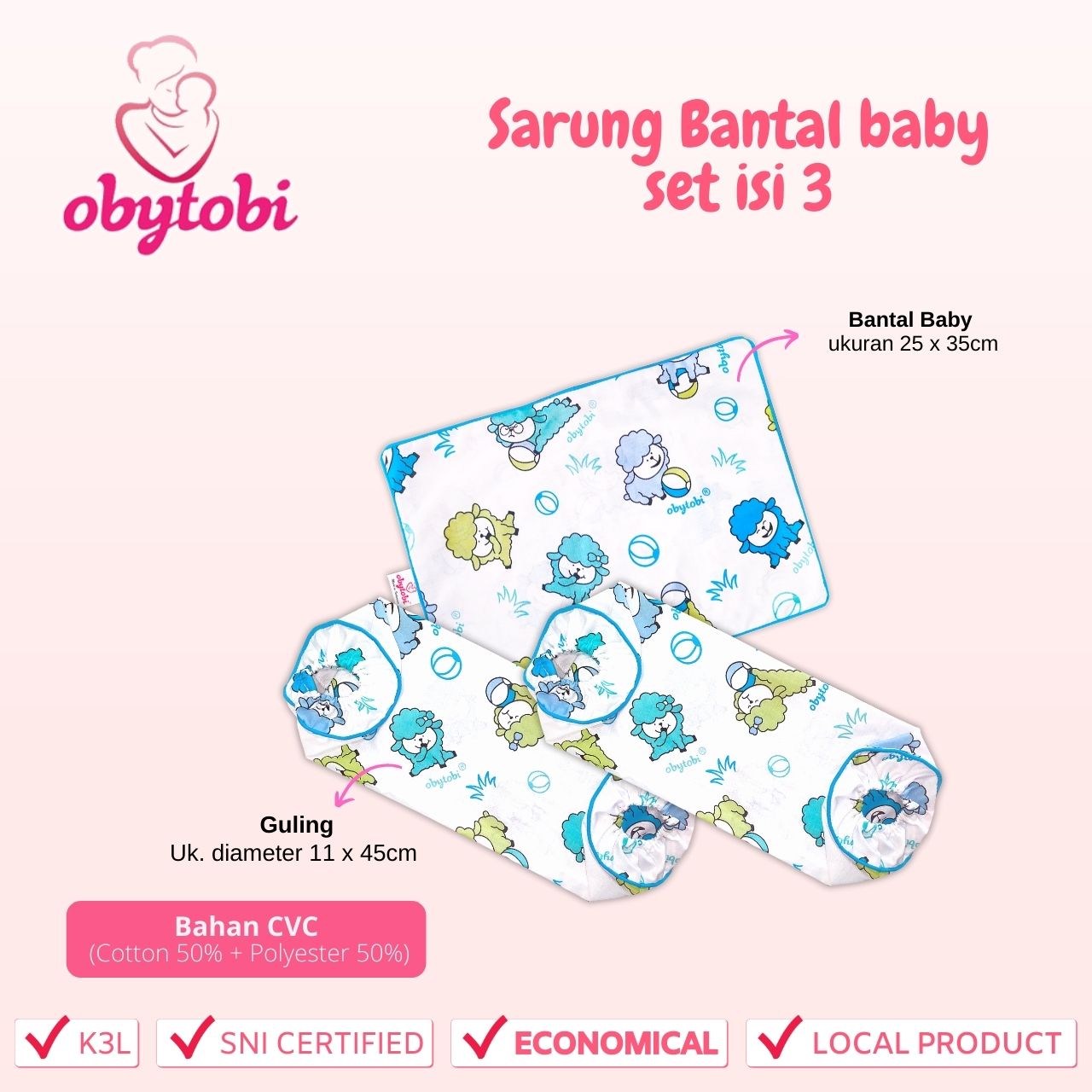 Sarung Bantal baby set isi 3